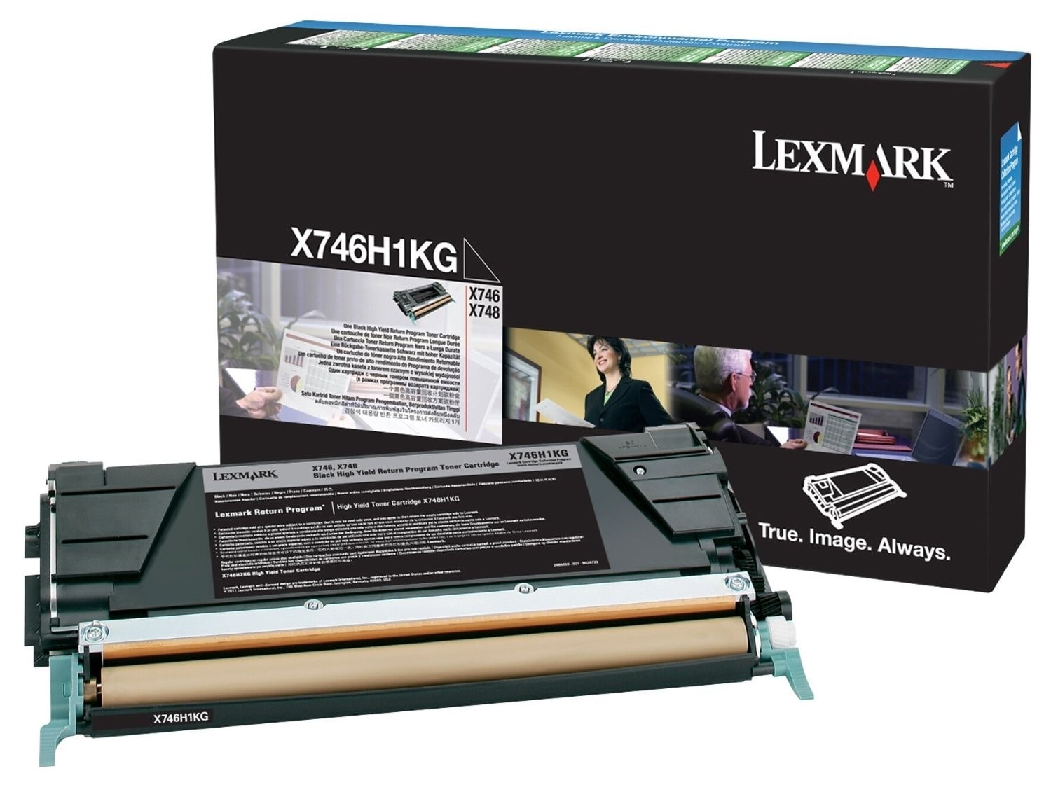 Toner Noir 12000p. - X746H1KG pour imprimante Laser Lexmark - 0