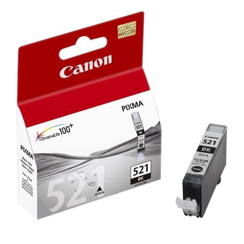Cartouche CLI-521BK Noir - 2933B001 pour imprimante Jet d'encre Canon - 0