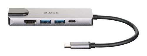 D-Link 5 ports - USB-C vers HDMI/USB/USB-C/Ethernet  - Hub D-Link - 1