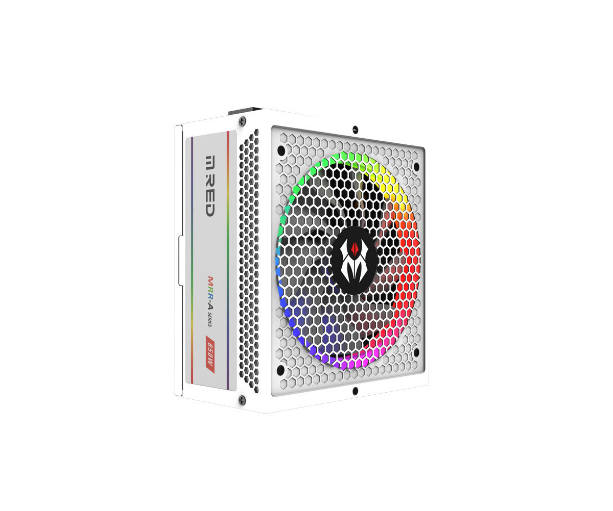 Alimentation PC M.RED - 850W, 80+GOLD Full Modulaire RGB / White –
