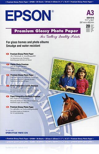 Grosbill Papier imprimante Epson Paper/Prem Glossy Photo A3 255gm2 20sh