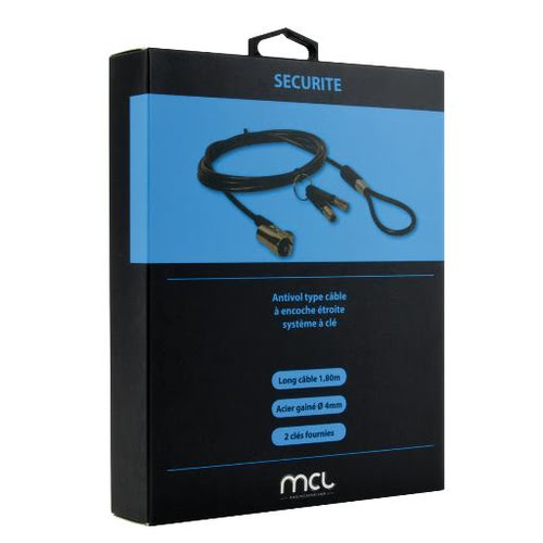 Anti-theft type cable notch key 1.8m - Achat / Vente sur grosbill-pro.com - 1