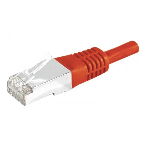 Cordon RJ45 Cat 6, S/FTP Rouge - 15m - Connectique réseau - 0