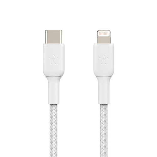 Lightning to USB-C Cable Braid 1M White - Achat / Vente sur grosbill-pro.com - 3