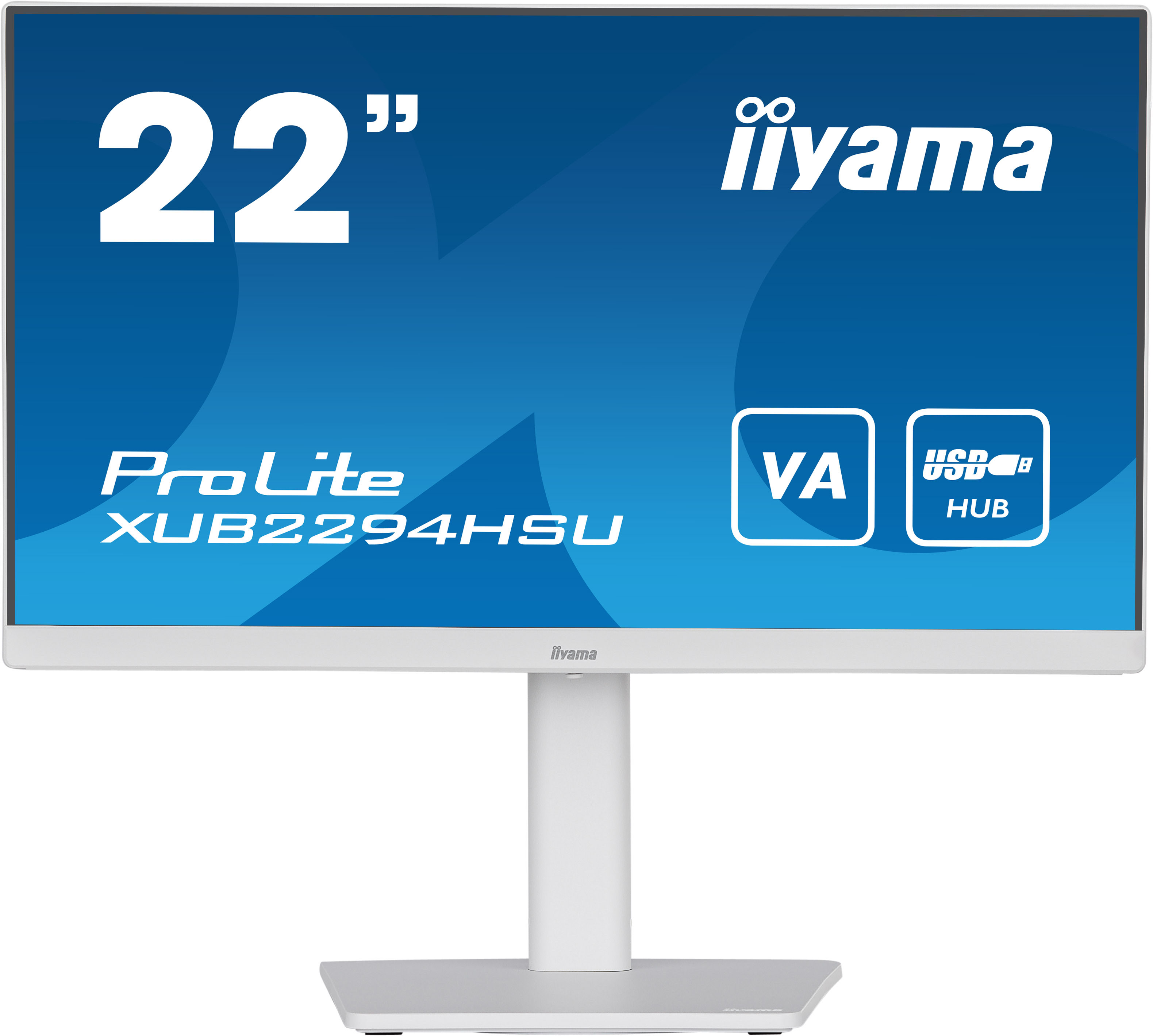 Grosbill Ecran PC Iiyama XUB2294HSU-W2 21.5" FHD/75Hz/VA/1ms/HDMI/DP/HUB