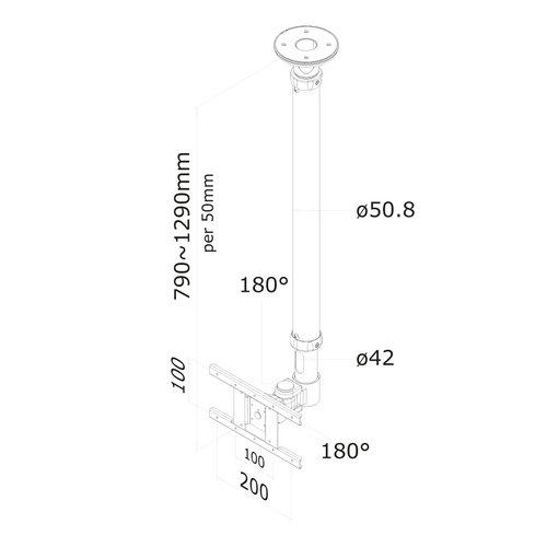 Ceiling Mount 10-30" Tilt/Rot/Swiv BLACK - Achat / Vente sur grosbill-pro.com - 2