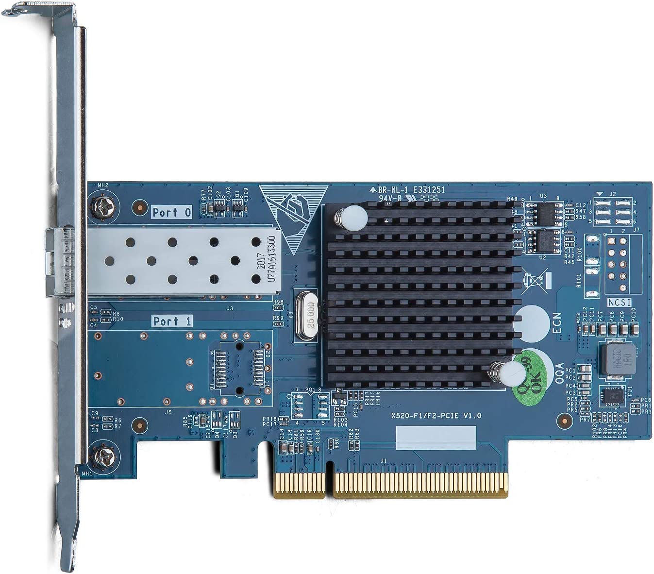 Gtek PCI-E 1 Port 10 Gbit/s - X520-DA1-82599EN - Carte réseau - 3