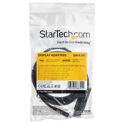 Cable/-/USB C/to/DP 1.4/-/6.6ft - 8K 30 - Achat / Vente sur grosbill-pro.com - 4