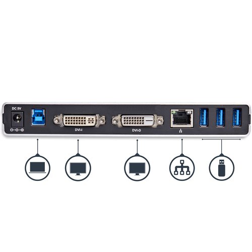 DVI Dual-Monitor Laptop Docking Station - Achat / Vente sur grosbill-pro.com - 3