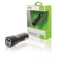 Chargeur allume-cigare USB / USB-C - 3,4 A - Noir - Accessoire téléphonie Grosbill Pro - 1