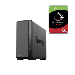 Grosbill Serveur NAS Synology DS124 - 1 Baie avec 1 disque de 8To 