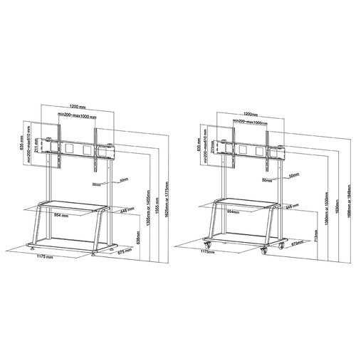 Neomounts Pro NS-M4000BLACK - Accessoire écran NewStar - 12