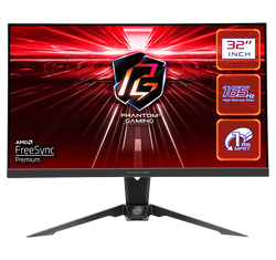 Grosbill Ecran PC ASRock 32" QHD 165Hz/VA/1ms/Ant,N Wifi/HDR/HP/FS Prem