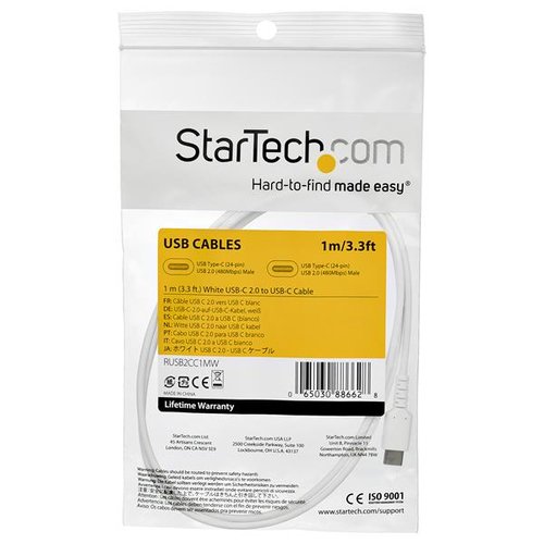 Cable - White USB C Cable 1m - Achat / Vente sur grosbill-pro.com - 4