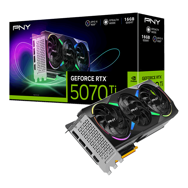 PNY RTX 5070Ti 16GB Overclocked Triple Fan  - Carte graphique PNY - 0