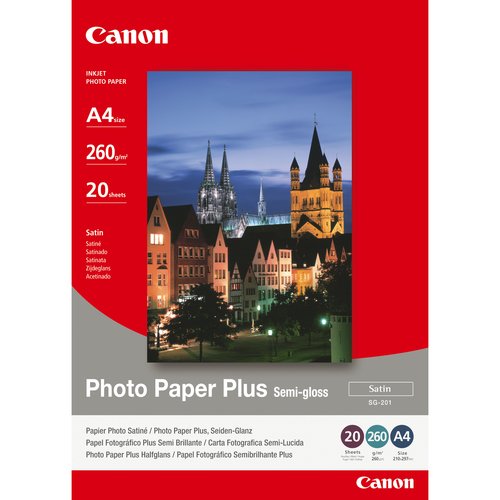 Grosbill Papier imprimante Canon Paper/SG-201 Photo SemiGloss A4 20sh