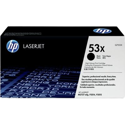 Toner Noir Q7553X (Haute capacité) pour imprimante Laser HP - 0