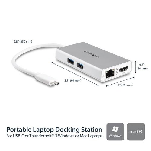 USB C Multiport Adapter - PD - Silver - Achat / Vente sur grosbill-pro.com - 1