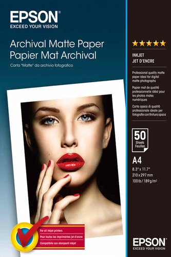 Grosbill Papier imprimante Epson Paper/Archival Matte A4 189gm2 50sh