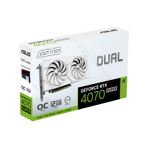 Asus Dual GeForce RTX 4070 SUPER EVO Blanc OC Ed. 12GB - Carte graphique - 12