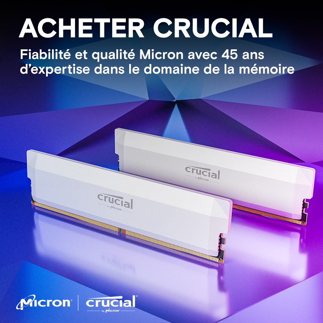 Crucial Pro Overclocking Edition 32Go (2x16Go) DDR5 6000MHz - Mémoire PC Crucial sur grosbill-pro.com - 5