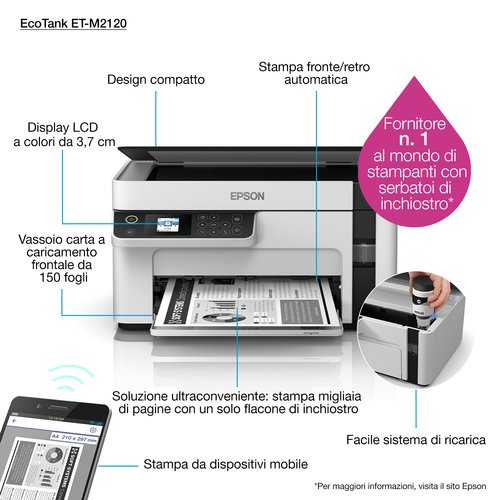 Imprimante multifonction Epson EcoTank ET-M2120 - grosbill-pro.com - 42