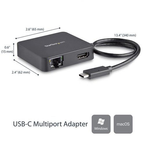 Multiport Adapter USB C HDMI PD 1x USBA - Achat / Vente sur grosbill-pro.com - 2