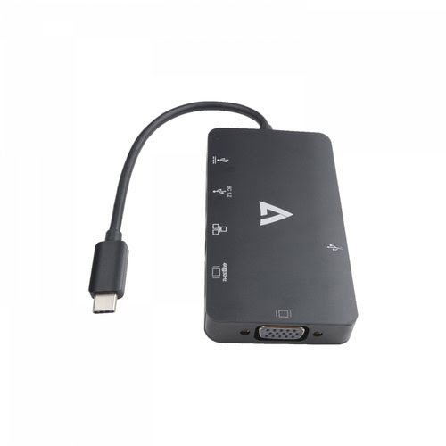Adaptateur USB-C vers USB 3.0/RJ45/HDMI/VGA - Noir - Achat / Vente sur grosbill-pro.com - 2