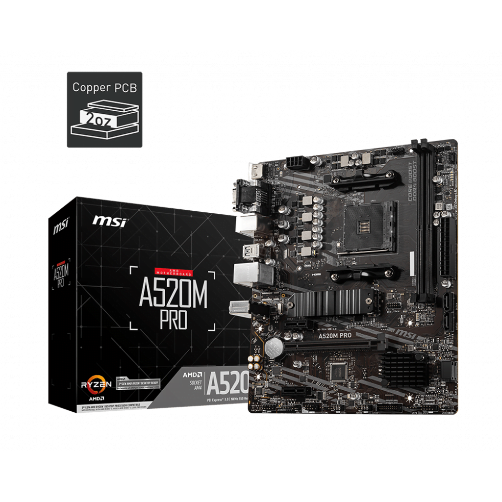 MSI A520M PRO Micro-ATX  - Carte mère MSI - grosbill-pro.com - 0