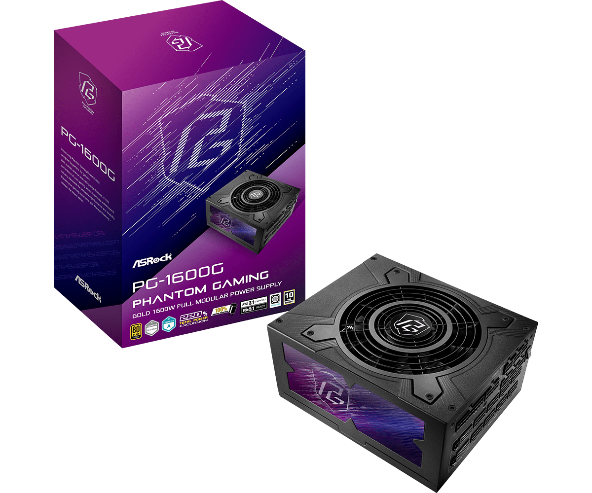 ASRock  Phantom Gaming PG-1600G - 1600W - 80+ Gold - Noir (90-UXP160-GFEAAB) - Achat / Vente Alimentation sur grosbill-pro.com - 0