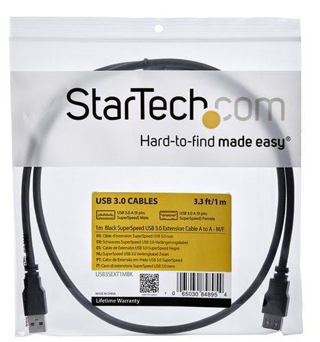 1m Black USB 3.0 Extension Cable M/F - Achat / Vente sur grosbill-pro.com - 4