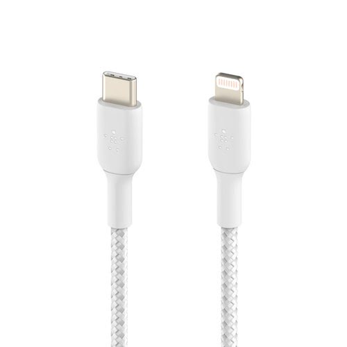 Lightning to USB-C Cable Braid 1M White - Achat / Vente sur grosbill-pro.com - 2