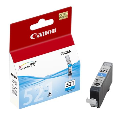 Cartouche CLI-521C Cyan  -  2934B001 pour imprimante Jet d'encre Canon - 0