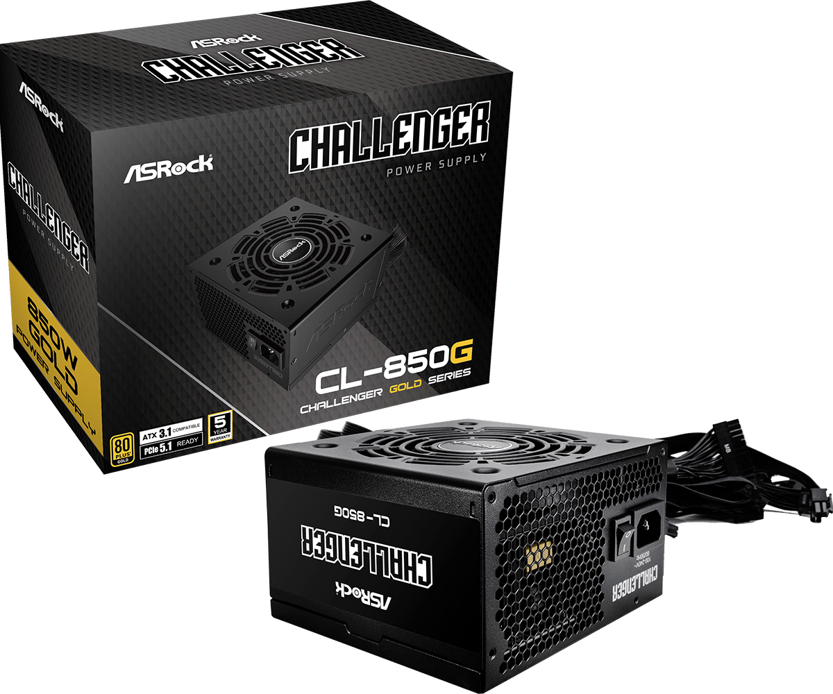 ASRock Challenger CL-850G - 850W - 80+ Gold - Noir (90-UXC085-GNEAAA) - Achat / Vente Alimentation sur grosbill-pro.com - 0