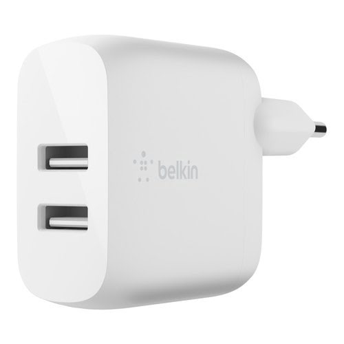 Dual USB-A Wall Charger 12W X2 White - Achat / Vente sur grosbill-pro.com - 0