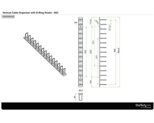 Cable Organizer 6ft Vertical D-Ring - Achat / Vente sur grosbill-pro.com - 8