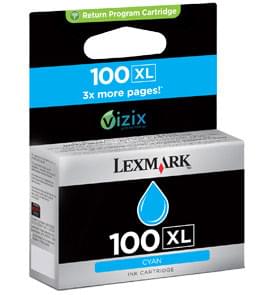 Cartouche N°100XL Cyan - 14N1069E pour imprimante Jet d'encre Lexmark - 0