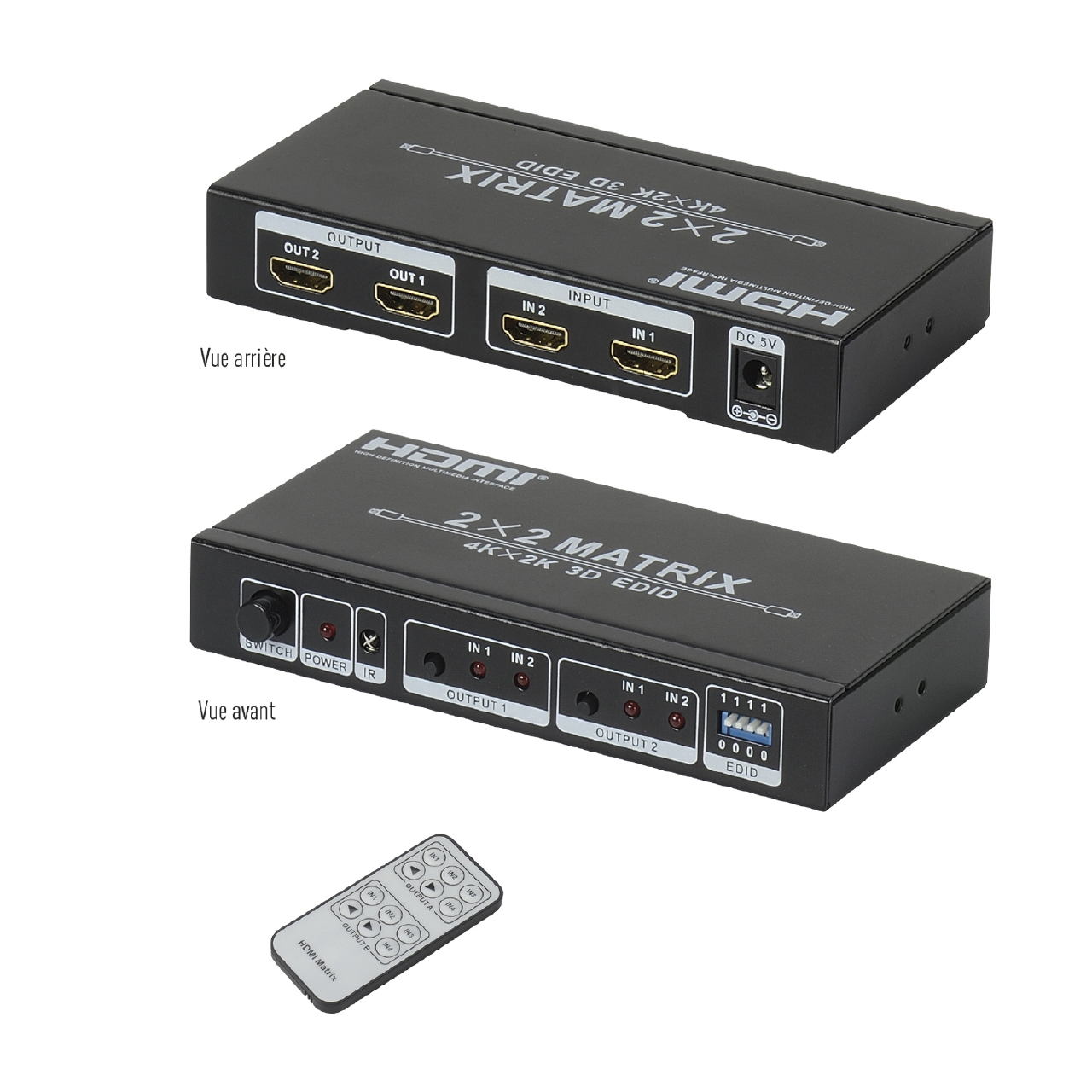 Matrice HDMI 2x2 - 4K/30ips - 10.2 gbps -  Erard - grosbill-pro.com - 0