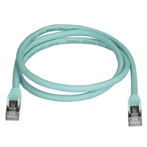 1m Aqua Cat6a Ethernet Cable - STP - Achat / Vente sur grosbill-pro.com - 1