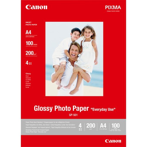 Grosbill Papier imprimante Canon Photo Glacé A4 100 feuilles GP501