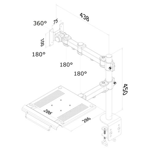 Flatscreen 10-27" & Notebook Desk Mount - Achat / Vente sur grosbill-pro.com - 1