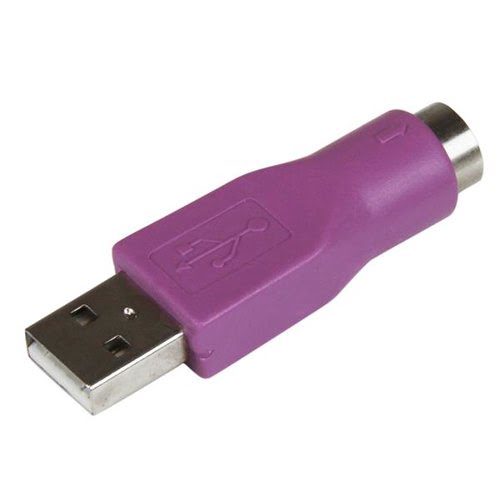 Adaptateur PS/2 vers USB  - Adaptateur de rechange pour clavier - PS2 (F) vers USB A (M) Violet - Achat / Vente sur grosbill-pro.com - 0