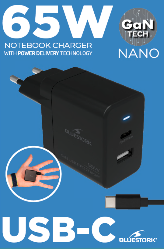 Bluestork Alimentation universelle - Noir/USB/USB-C/65W (PW-NB-65-C-GAN) - Achat / Vente Accessoire alimentation sur grosbill-pro.com - 7