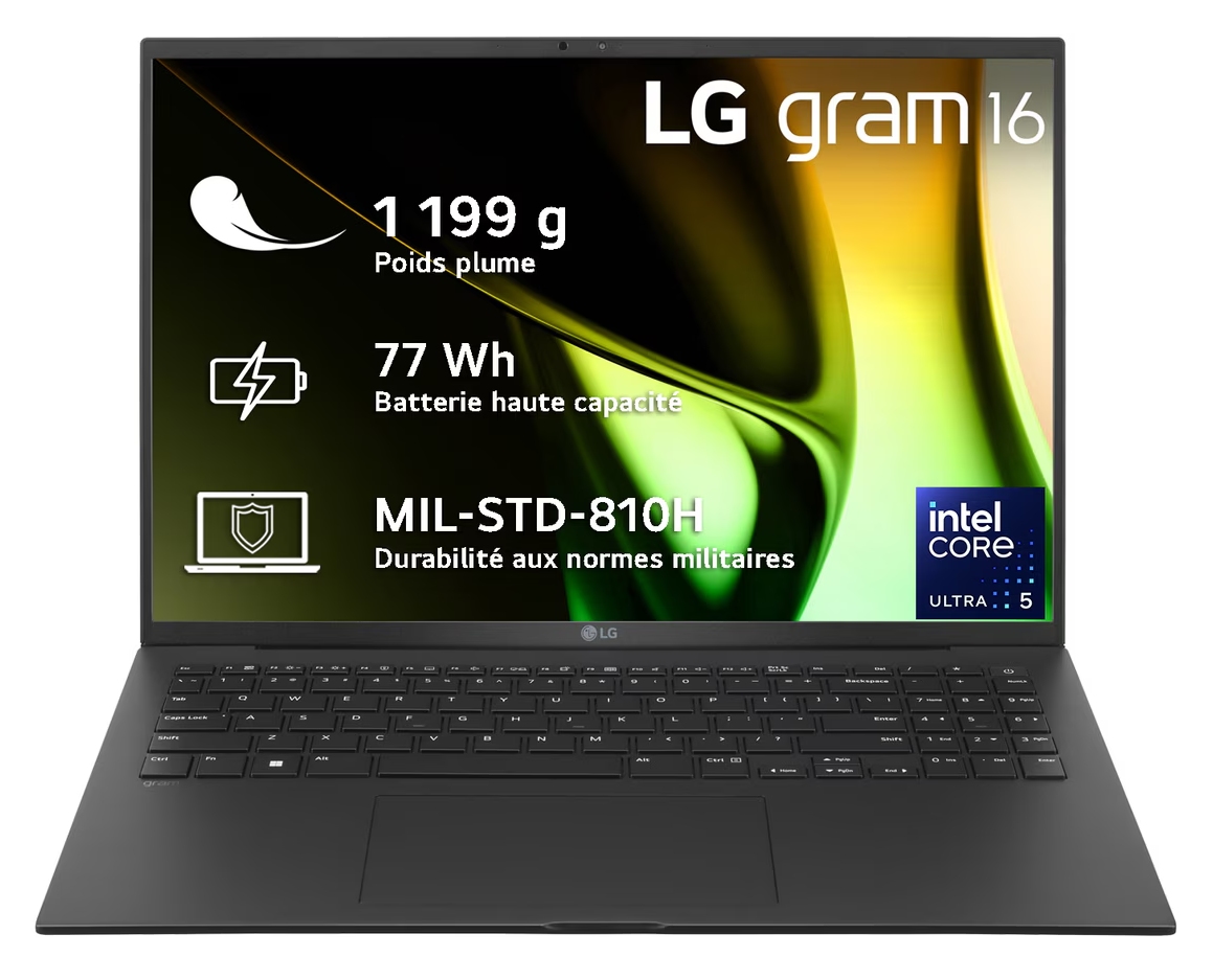 Gram 16" QHD+ U5-125H 16Go 512Go W11P Noir - Achat / Vente sur grosbill-pro.com - 0