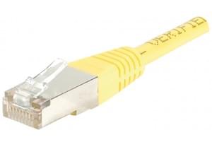 Patch RJ45 cat5E FTP 15cm jaune - Connectique réseau - grosbill-pro.com - 0