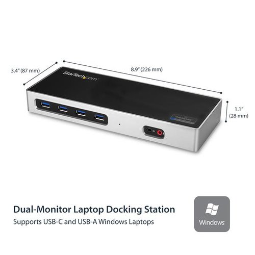 USB-C/USB 3.0 Docking Station Dual 4K - Achat / Vente sur grosbill-pro.com - 1