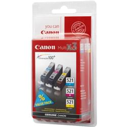 Grosbill Consommable imprimante Canon Pack Cartouche CLI-521 3 couleurs C,M,J - 2934B010
