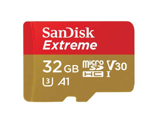 Grosbill Carte mémoire Sandisk Extreme microSDHC 32GB+SD Ad Sports Cam