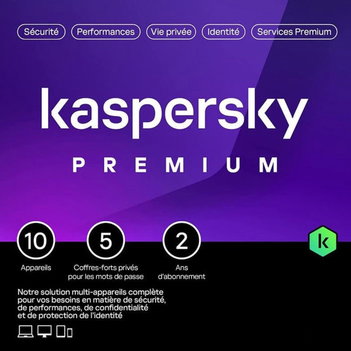 Kaspersky Antivirus Premium Boîte Mini - 2 Ans / 10 PC - Logiciel sécurité - 0