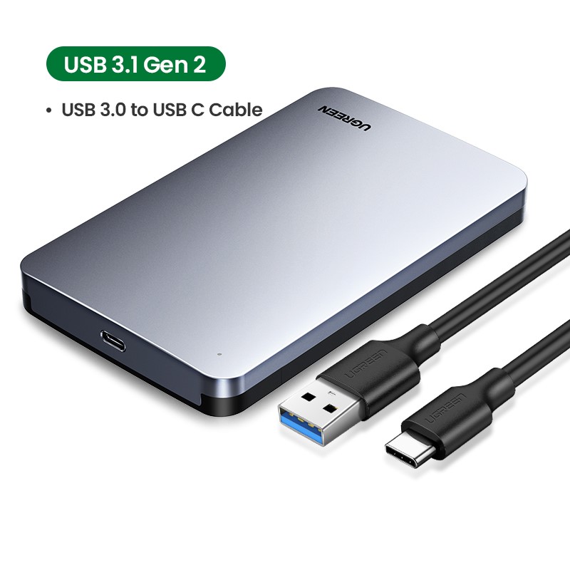 UGREEN USB-C vers USB 3.0/HDD/SSD/2.5"SATA/6To/0.50m/Gris - Boîtier externe - 0